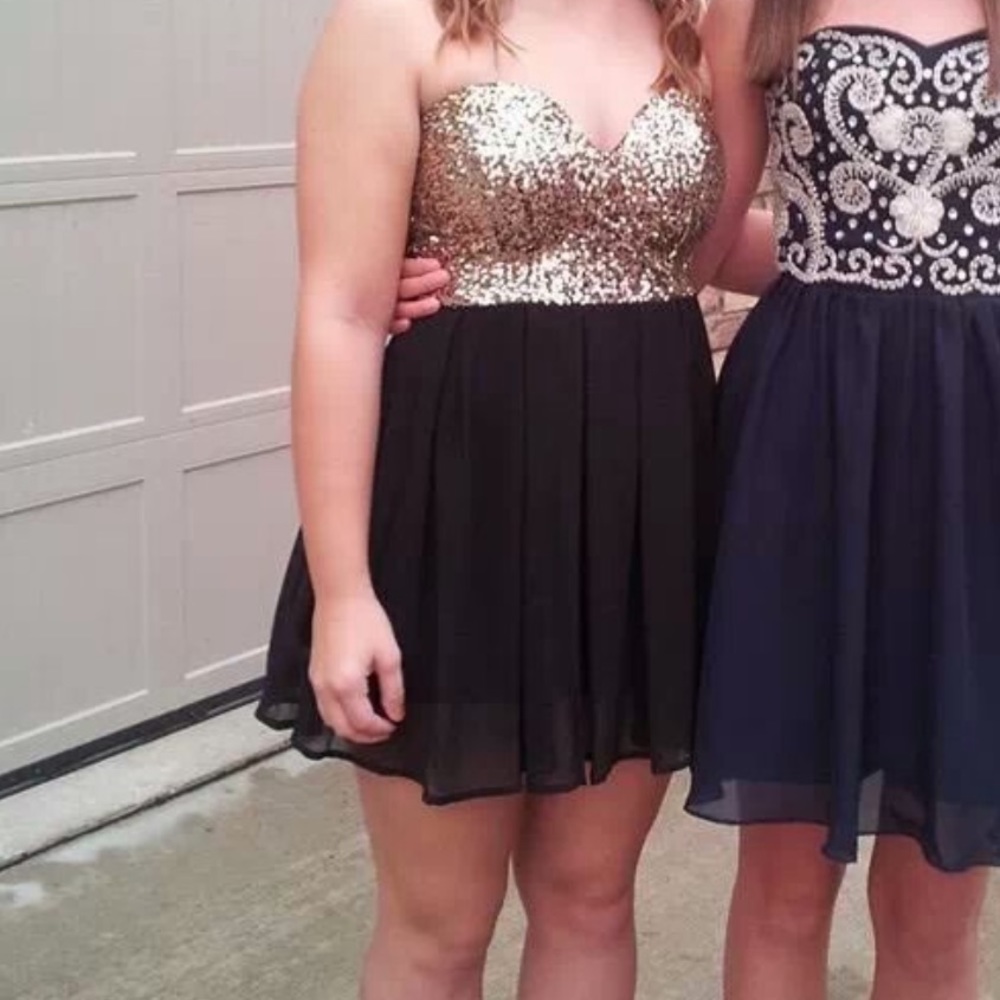 Gold and black dress